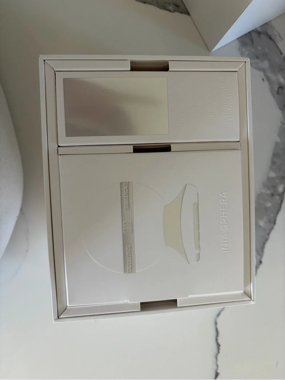 INIA Sphere LED Facial Therapy Device - Gold + White (brand new in box)